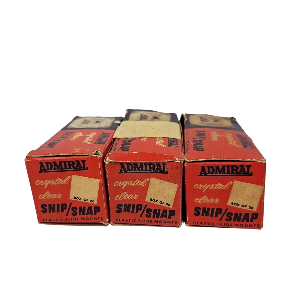 Vintage Admiral Snip/Snap Plastic Slide Mounts 35mm Lot of 3 Boxes Clear